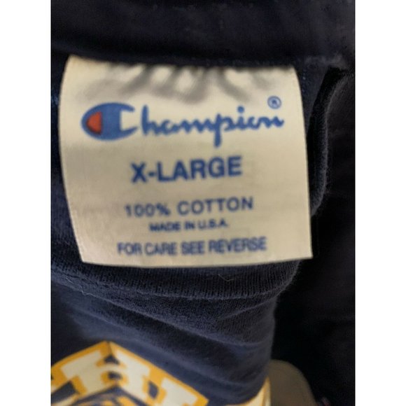 Champion T-Shirt Men's Extra Large Blue Michigan Wolverines Vintage 90s - Picture 4 of 4